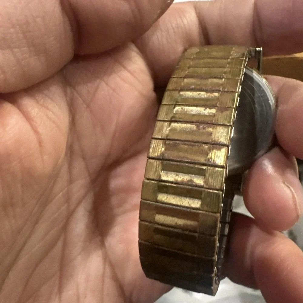 Works Timex Watch Men Stainless Steel Gold WR Indiglo Not Working 35mm‎ Fit 6in